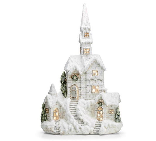 Large LED Snowy House Decor