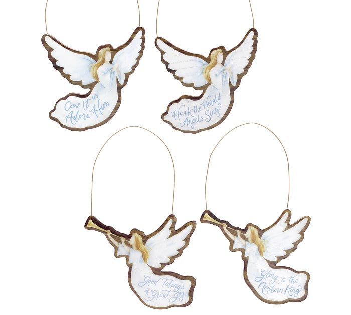 Assorted Wooden Angel Ornaments