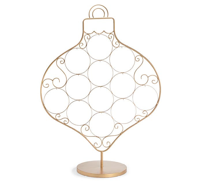 Gold Ornament Shaped Ornament Hanger Display