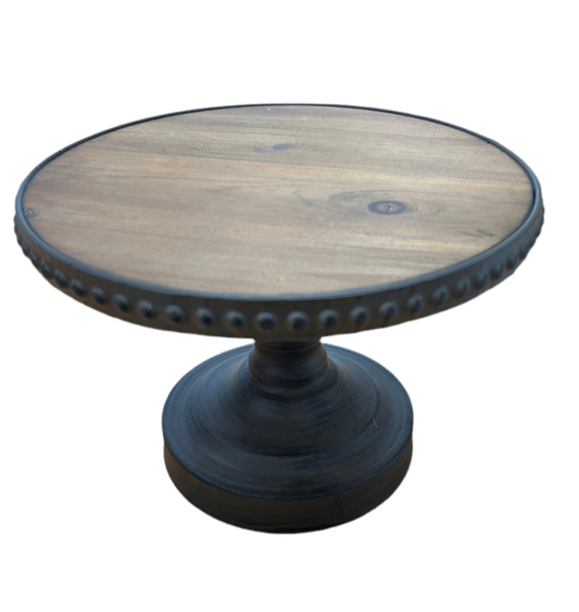 Dark Wood And Metal Dessert Stand