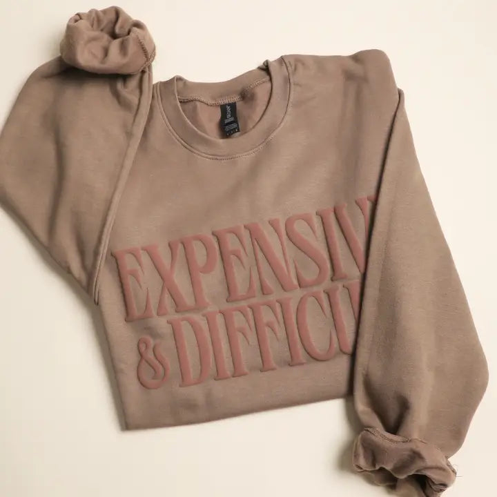 Brown Savana Expensive & Difficult Puff Sweatshirt