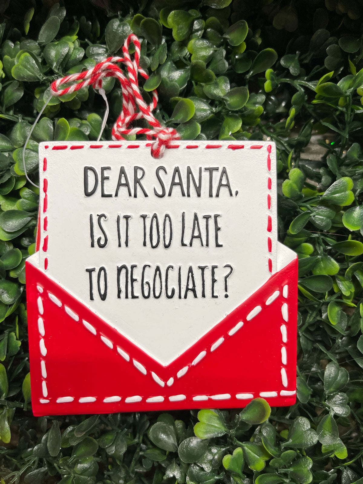 Dear Santa Red Envelope/White Letter Ornament