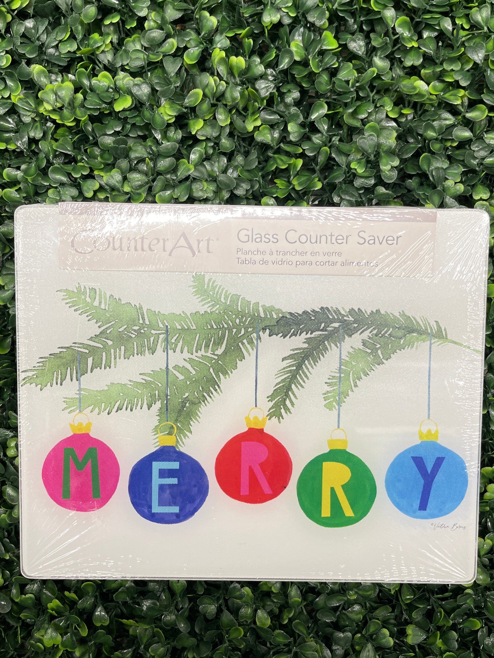 Merry Colorful Christmas Glass Counter Saver