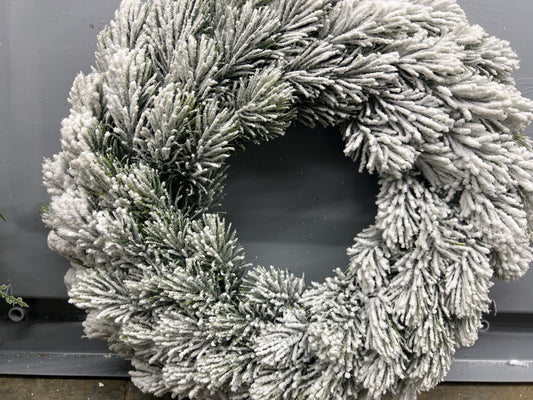 18" Flocked Wreath