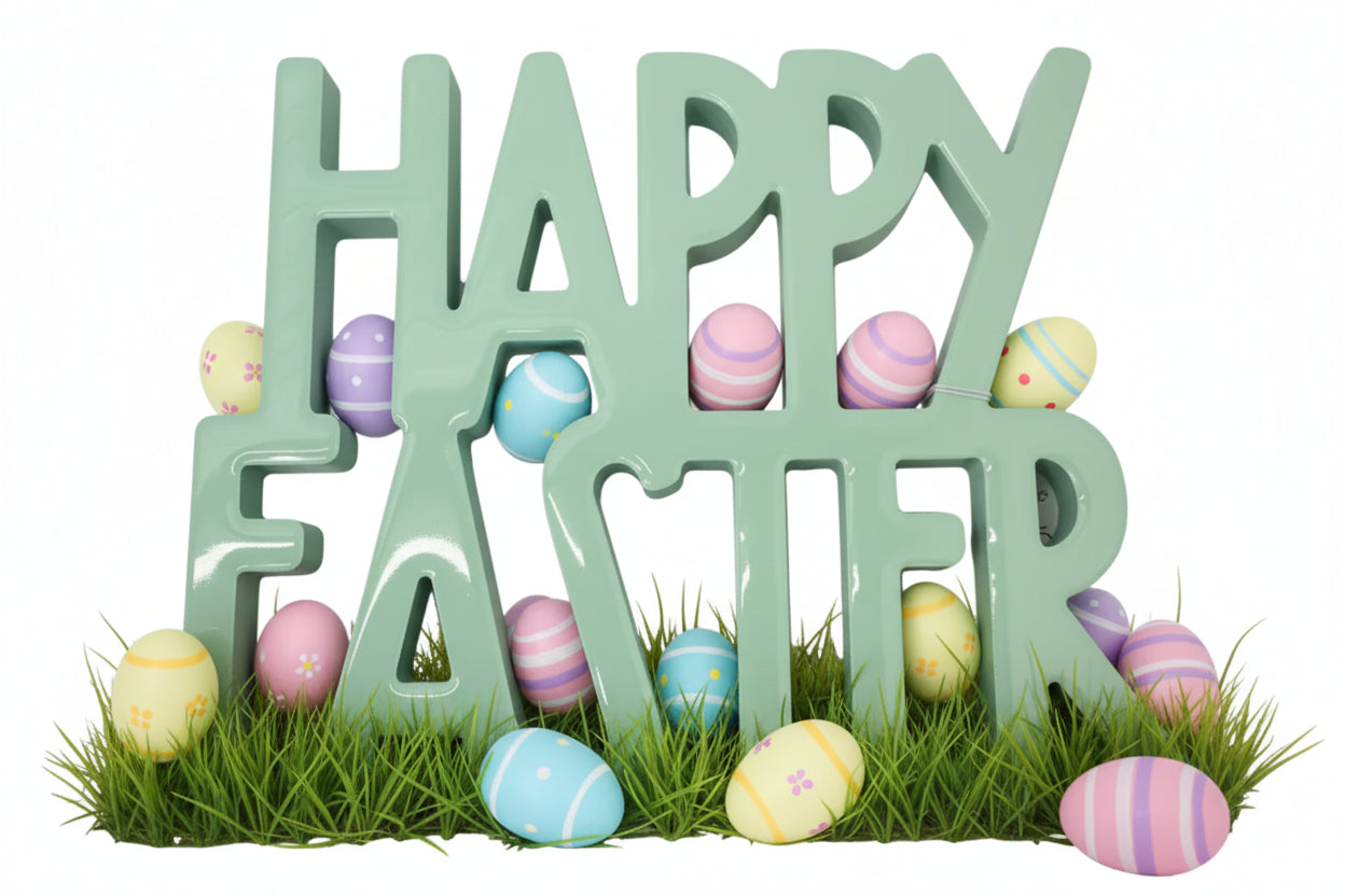 Epoxy Mint Happy Easter Sign
