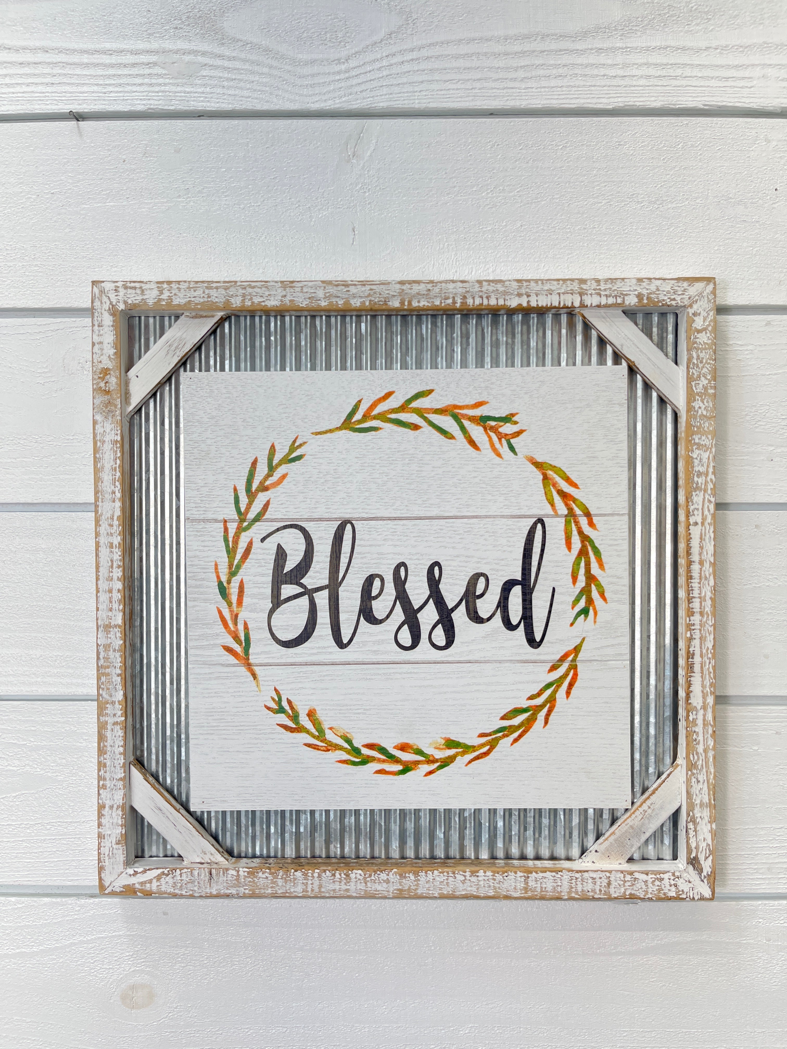 Wood Framed Galvanized Metal Fall Sign – Rachelle Danielle Rose Gifts ...