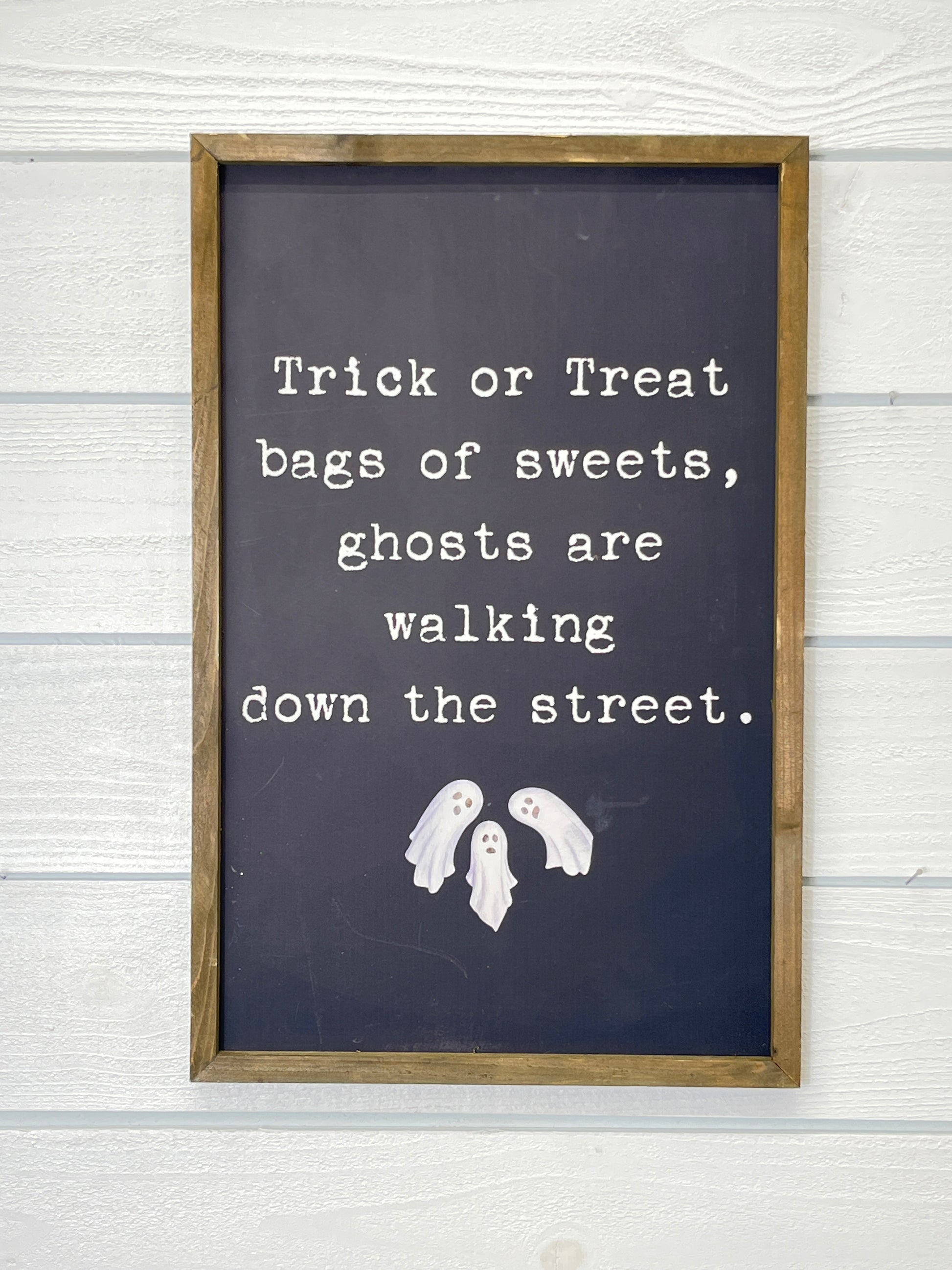 Wood Framed Halloween Picture