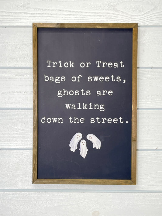 Wood Framed Halloween Picture