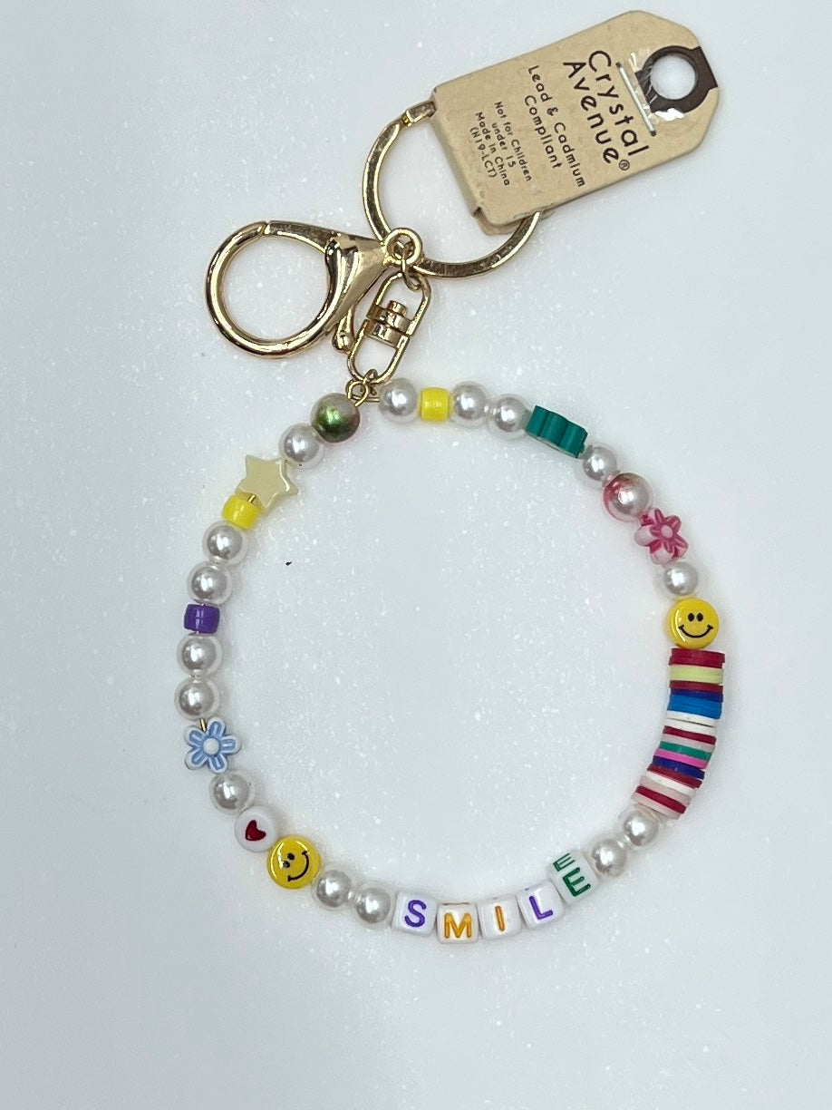 Pearl & Bead Bangle Key Ring