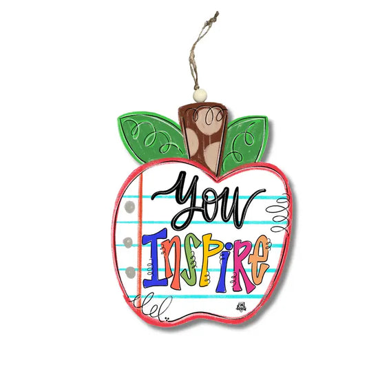 You Inspire Apple Wooden Ornament