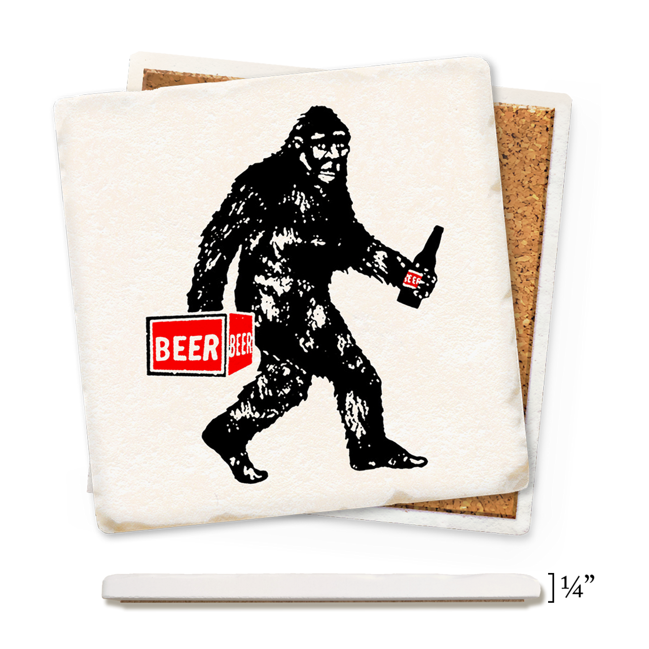 Bigfoot Thin Ceramic Coaster