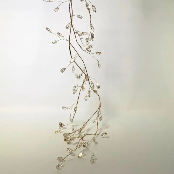Elegant Acrylic Amethyst Gem Garland - Champagne 47"