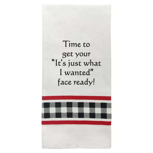 Wild Hare Face Ready Christmas Tea Towel