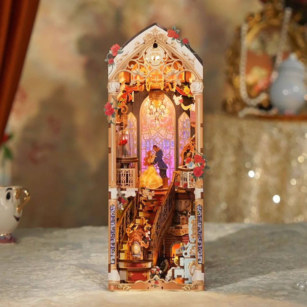 Enchanted Rose w/ Dust Cover Type::DIY Miniature Book Nook Kit