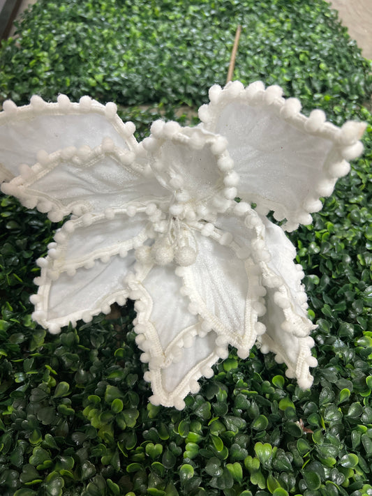 21" Velvet Ricrac Poinsettia Stem