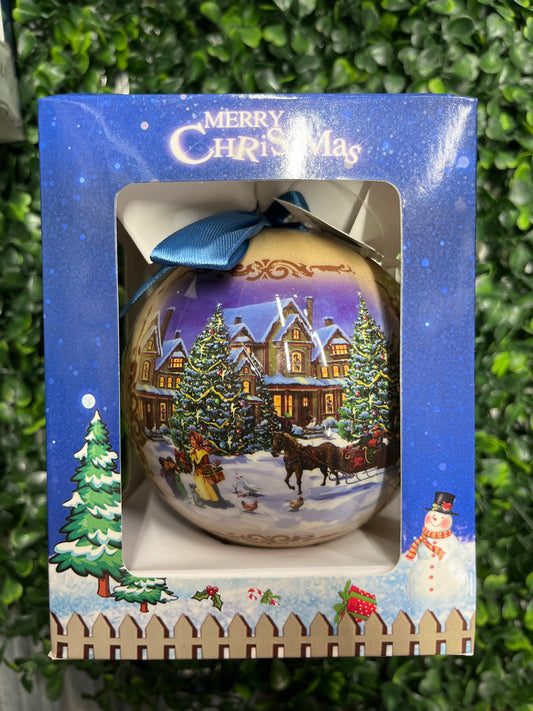 Boxed Light Up Winter Scene Ball Ornament