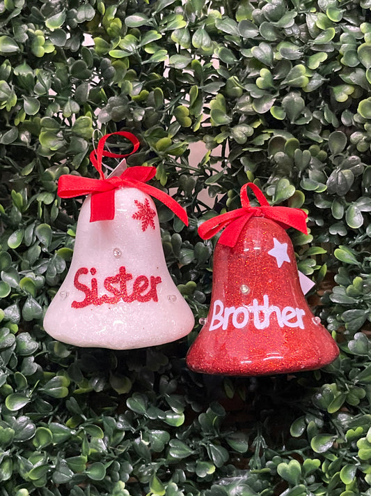 Glitter Acrylic Bell Ornament