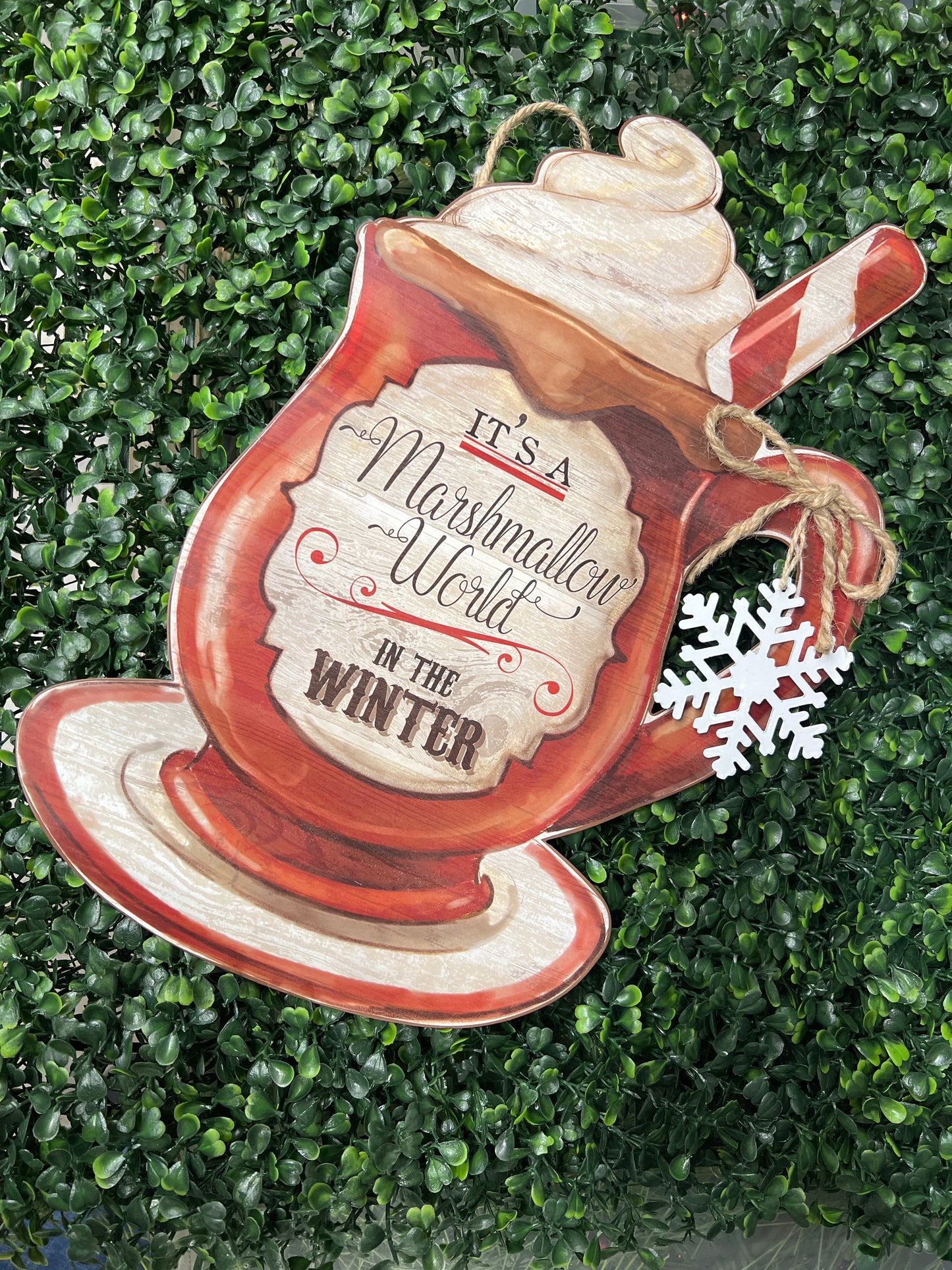 Metal Hot Cocoa Shaped Sign