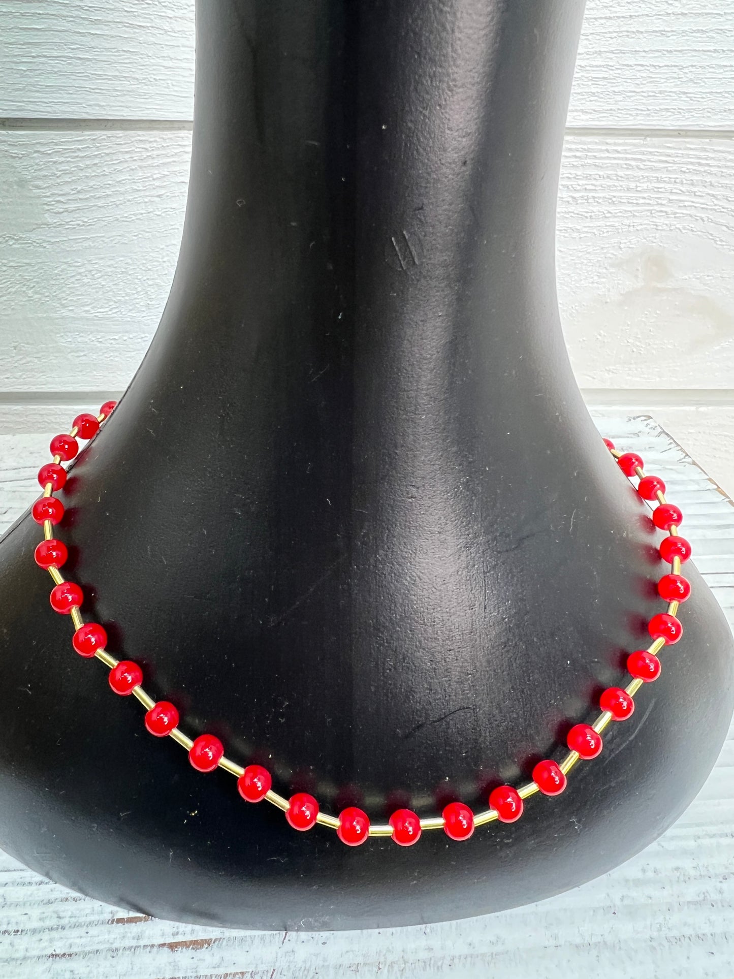 Lucite Glass Bead Magnet Necklace