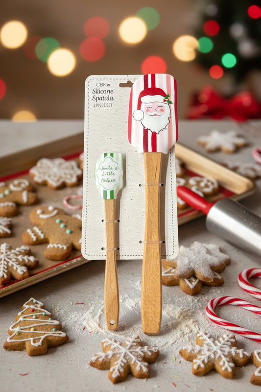 Striped Santa Spatula 2 Piece Set