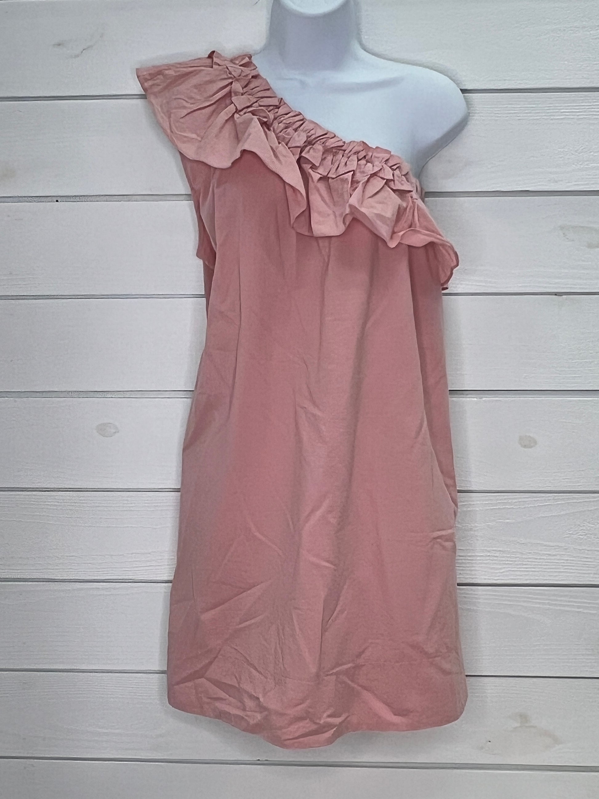 Ruffled One Shoulder Dress With Pockets