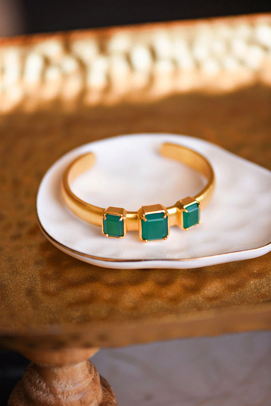 Green & Gold Cuff Bracelet