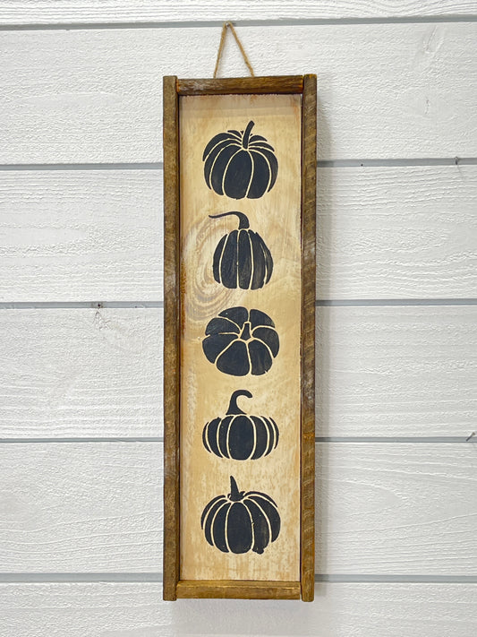 Rustic Tobacco Lathe Framed Pumpkins Silhouette