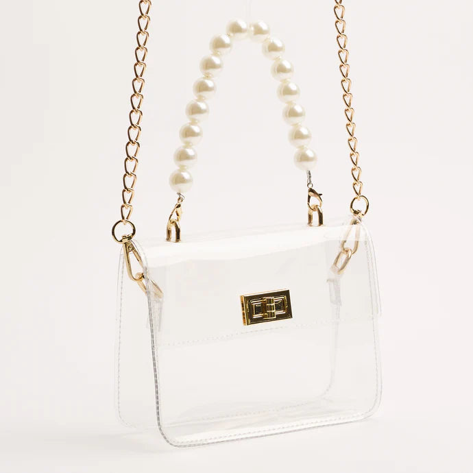 Audrey Pearl Clear Crossbody Bag
