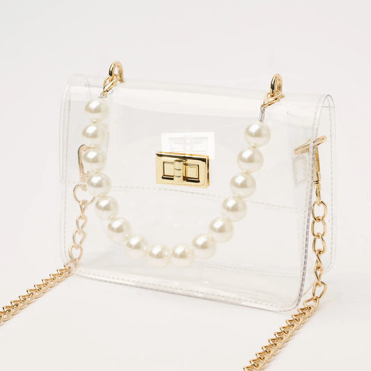 Audrey Pearl Clear Crossbody Bag