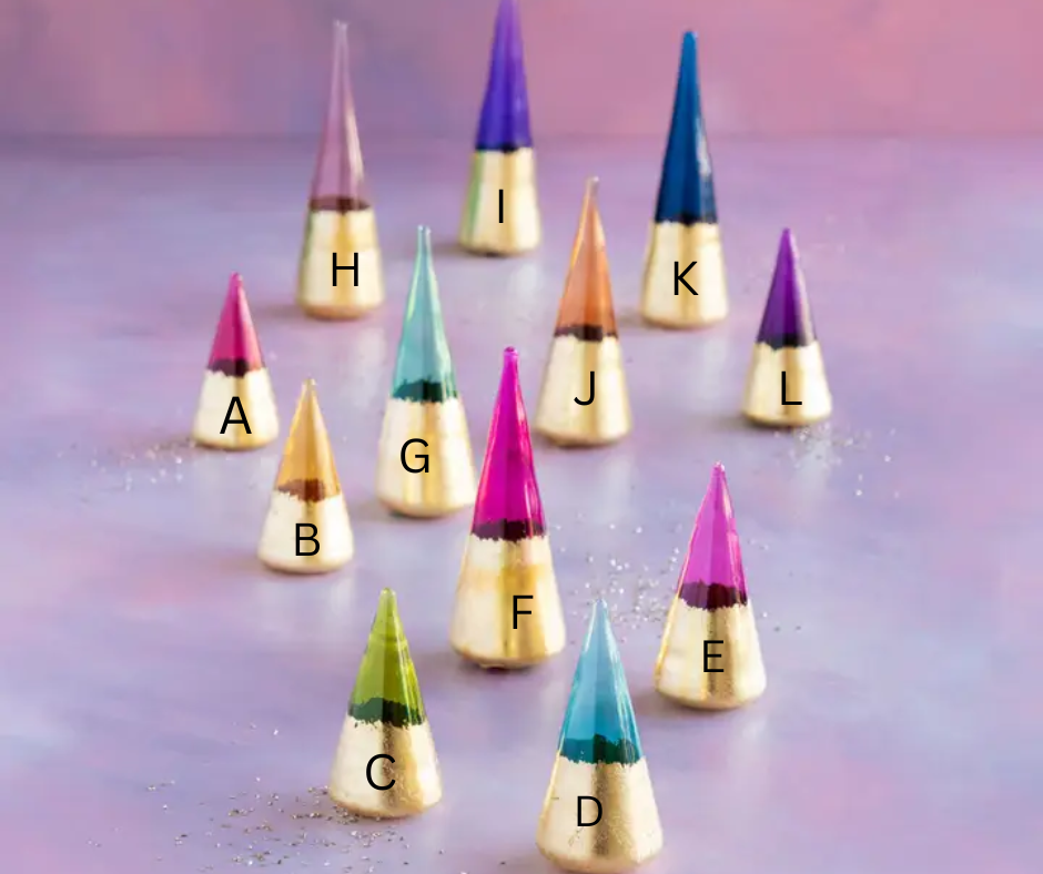 Glitterville Glass Rainbow Gold Leaf Cone Tree