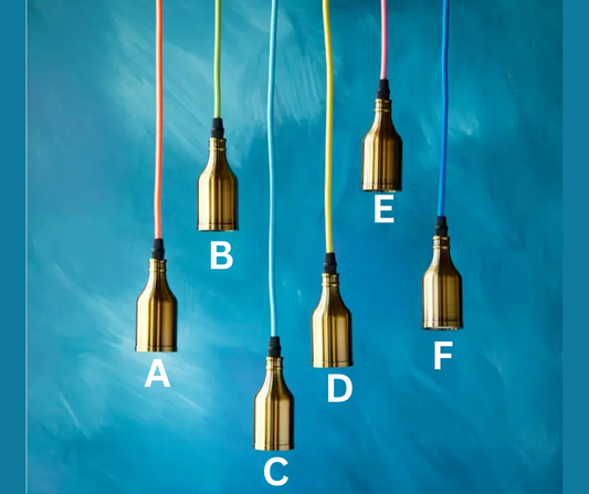 Glitterville Rainbow Woven Light Cord W/Brass Escutcheon