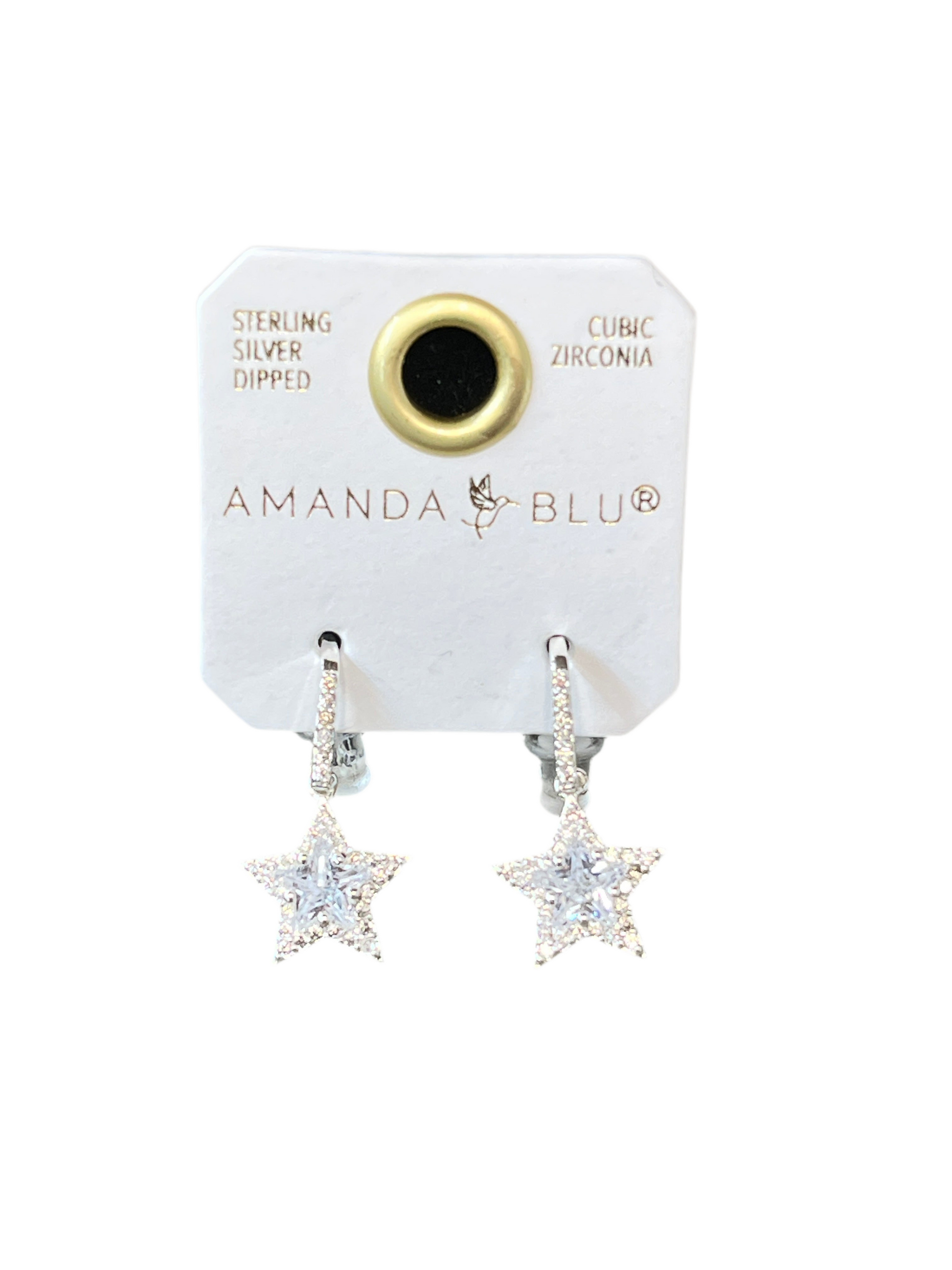 Silver Star Cut Drop Earrings