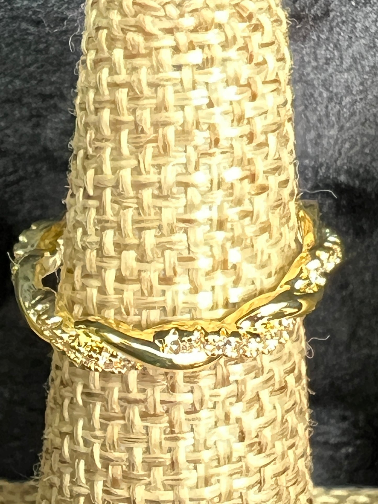 R.S. Covenant Cubic Zirconia Gold Tone Twist Eternity Ring Style 6456