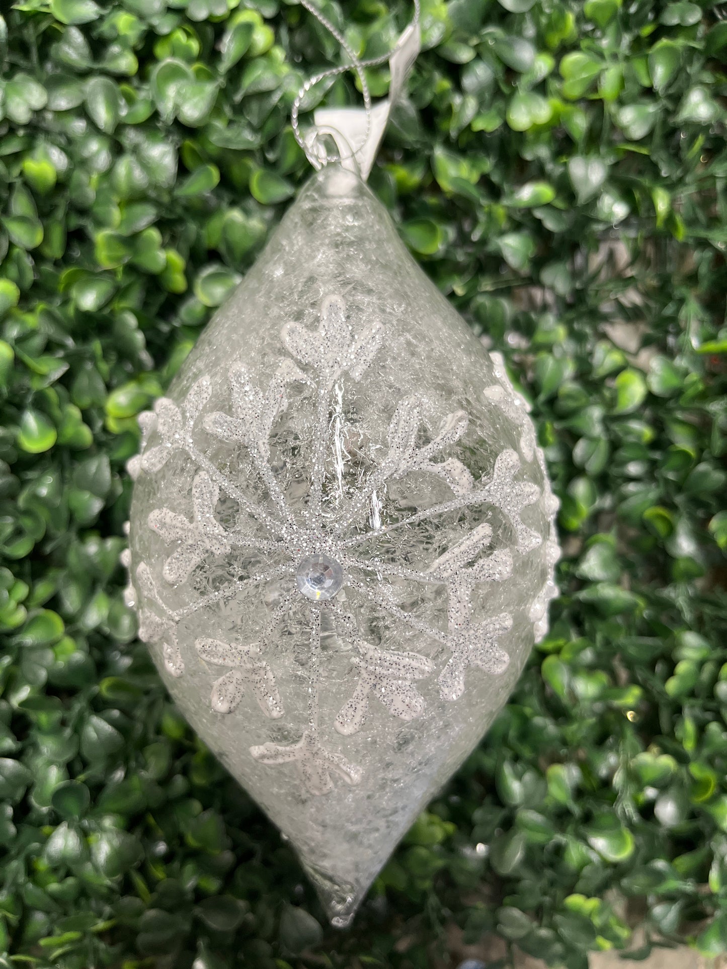 Sparkle Snowflake Crackled Ornament