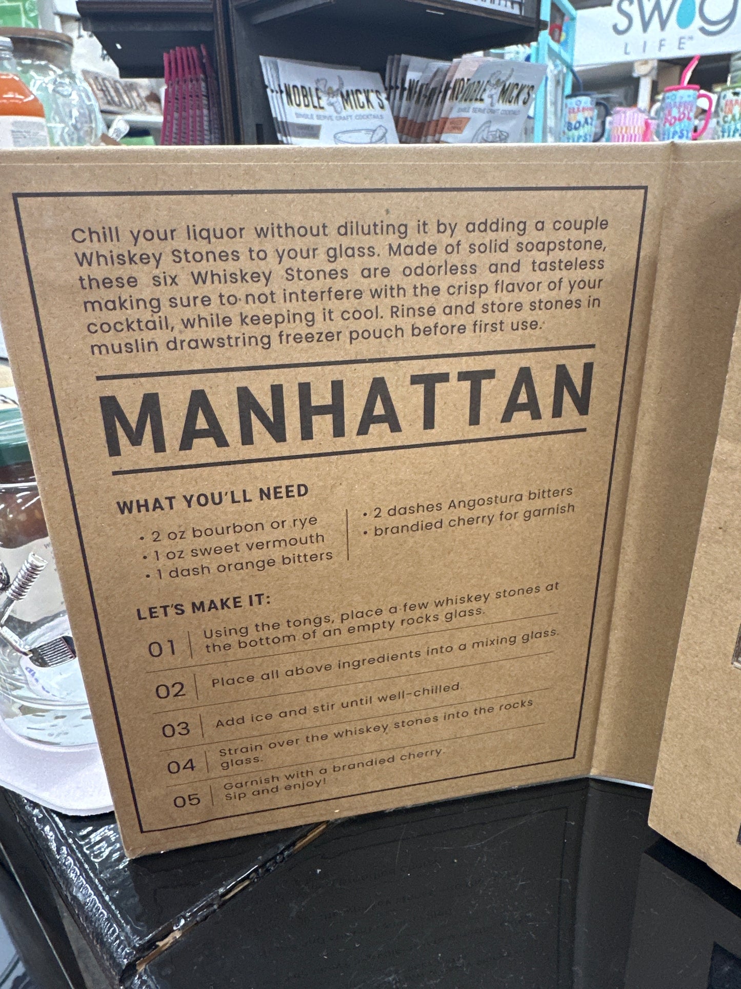 Whiskey Stone Set In Cardboard Book