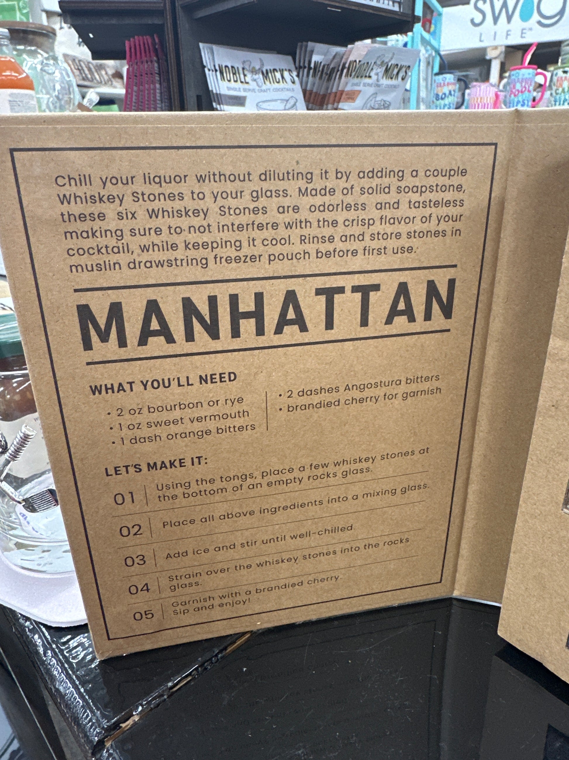 Whiskey Stone Set In Cardboard Book