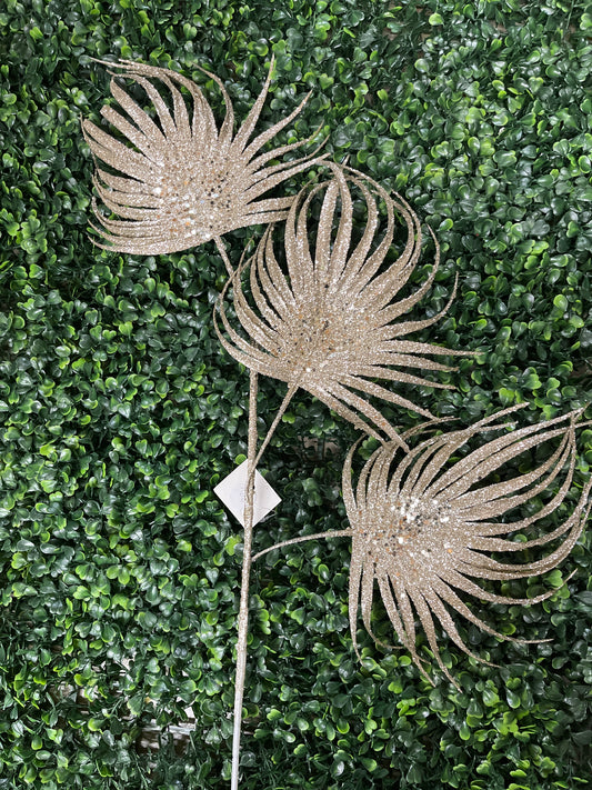 Gold Sprakle Palm Leaf Spray
