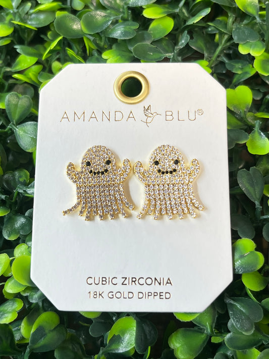 Gold Fringe Ghost Earrings