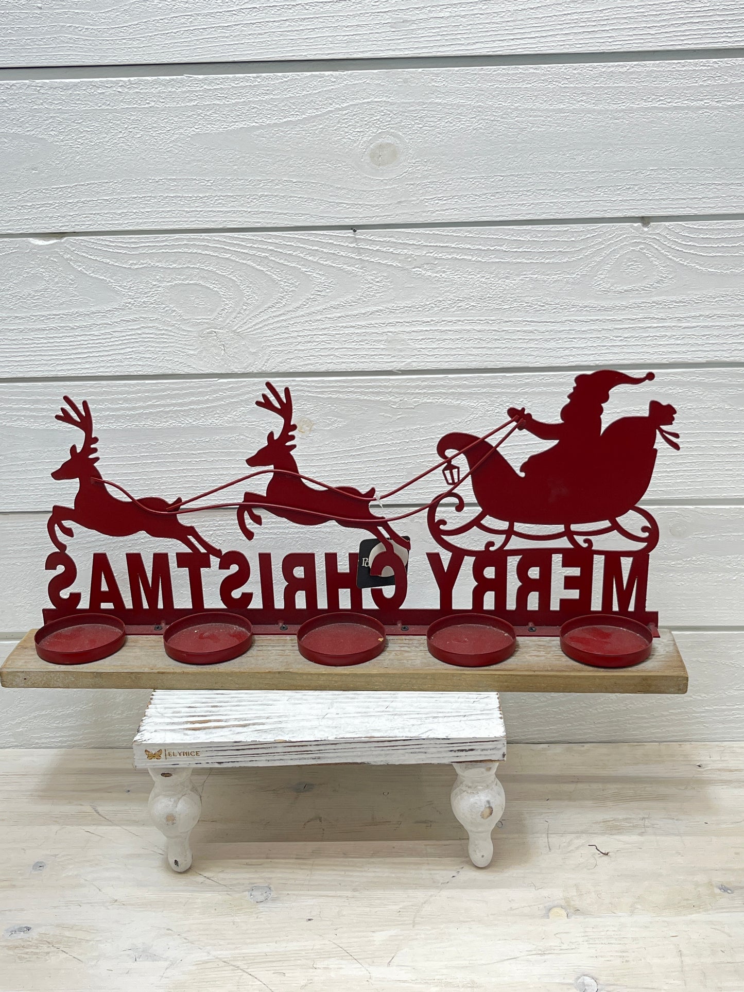 Red Merry Christmas Tin Sign