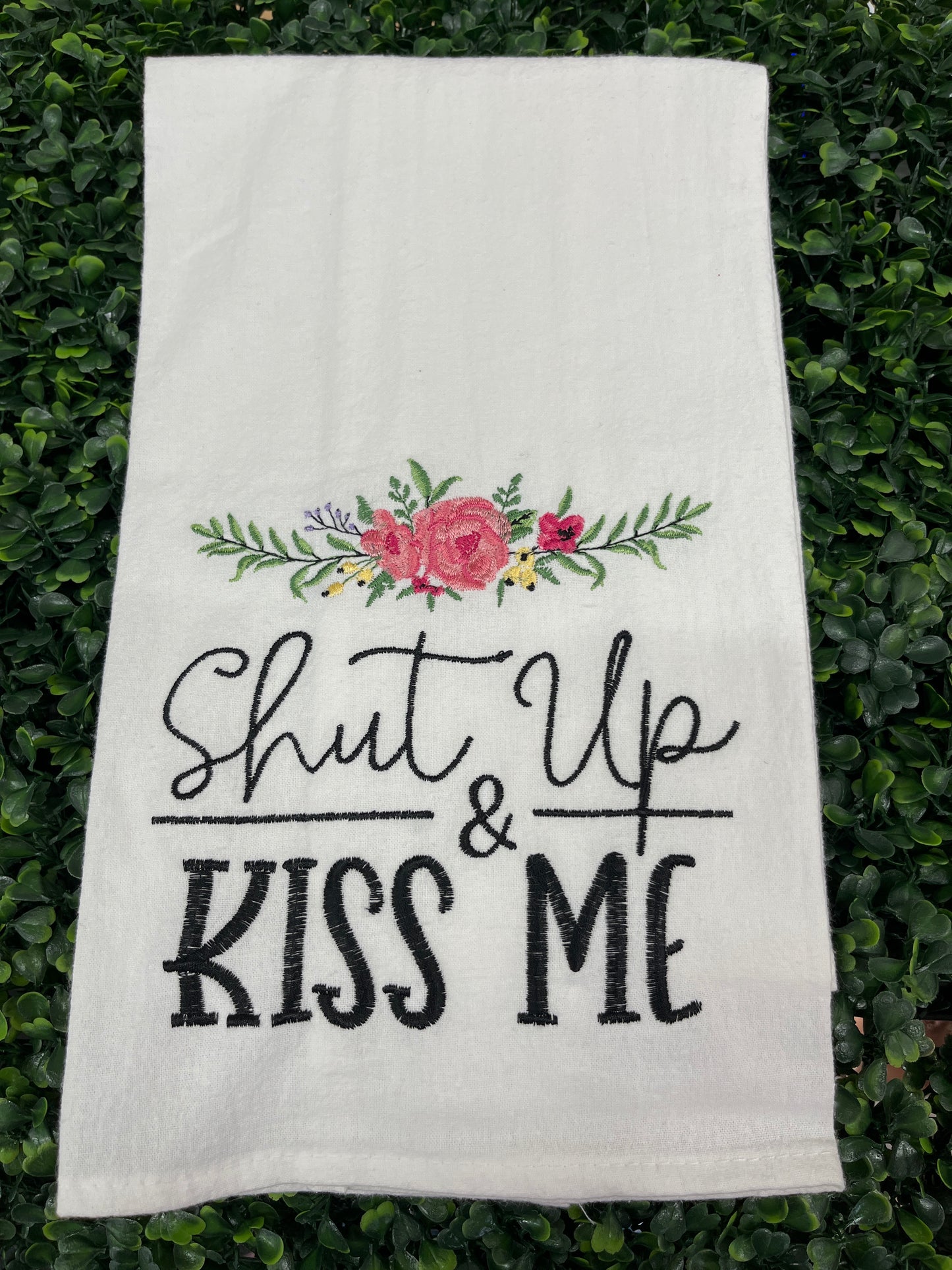 Shut Up Kiss Me Tea Towel