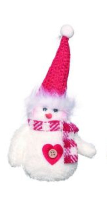 Plush Red Gingham Snowman