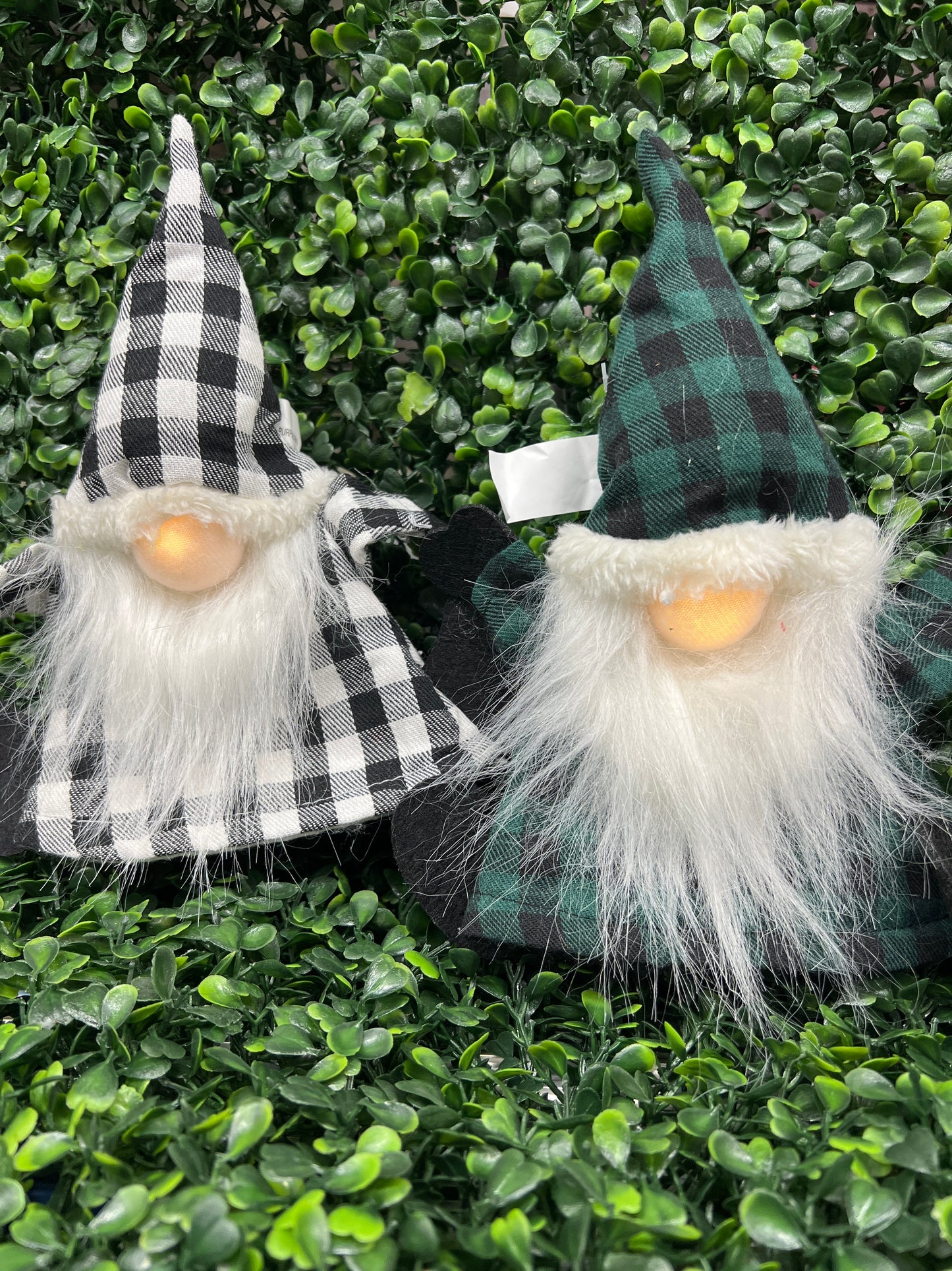 Plush Plaid Santa Gnome Bottle Topper
