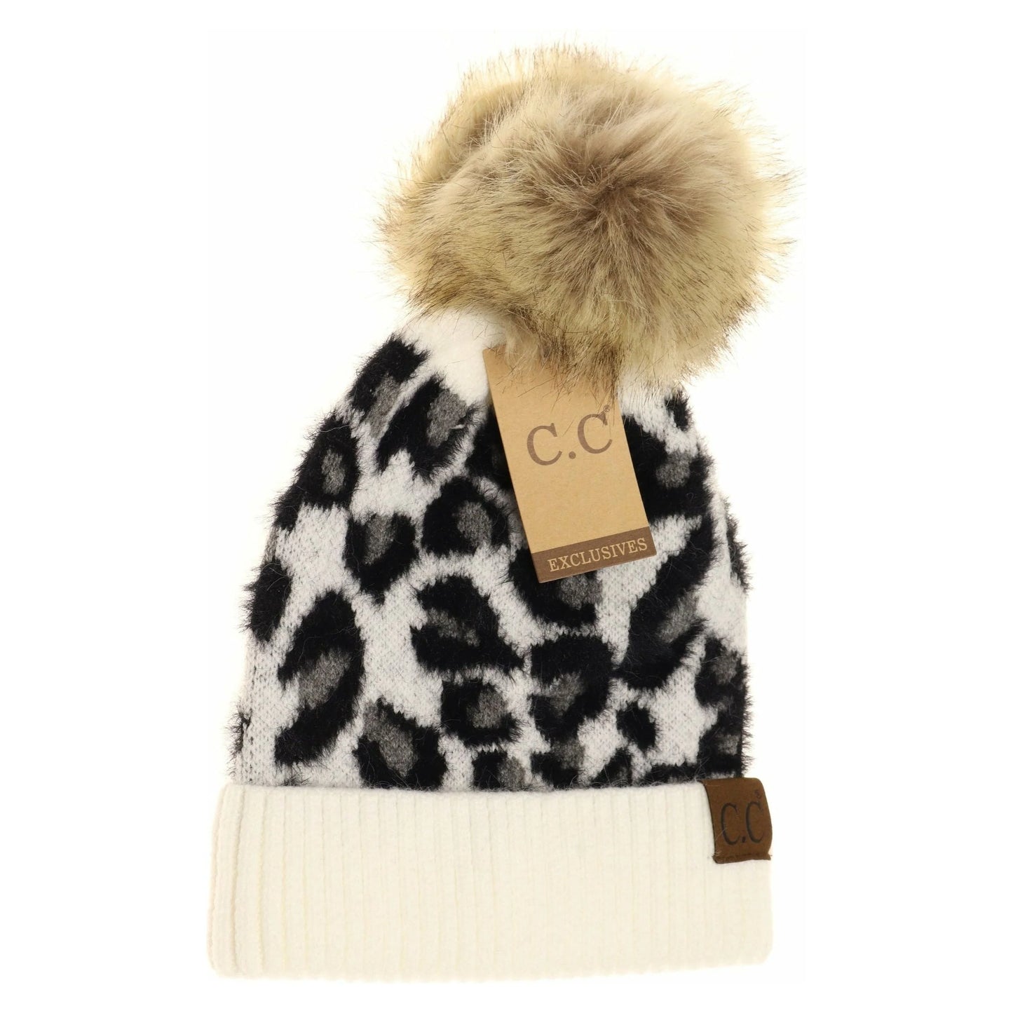 CC Beanie Leopard Pom Beanie