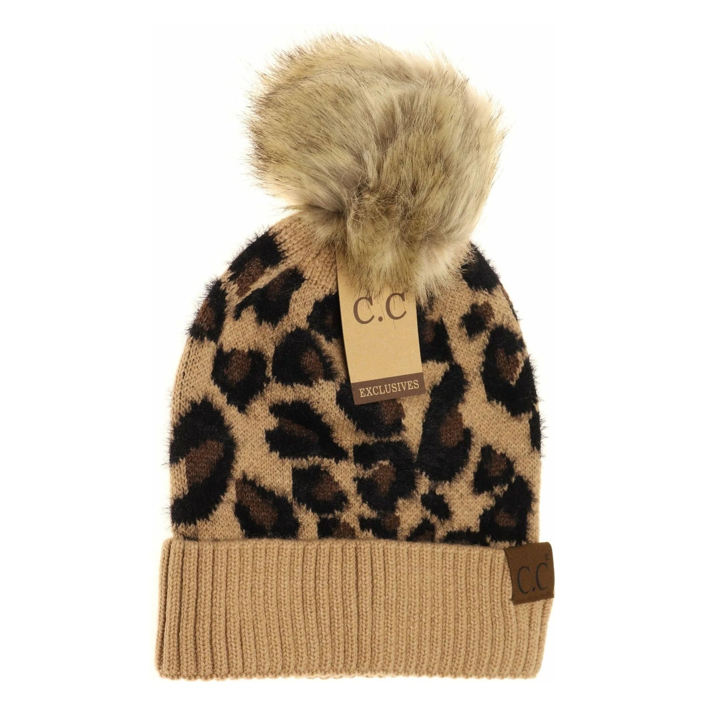 CC Beanie Leopard Pom Beanie