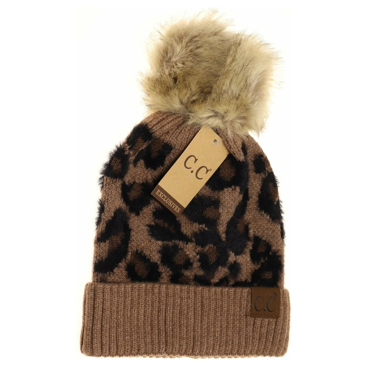 CC Beanie Leopard Pom Beanie