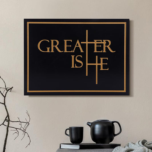 Greater Is He Collection Carved Black