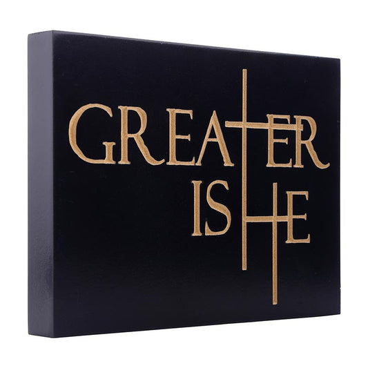 Greater Is He Collection Word Block - Carved