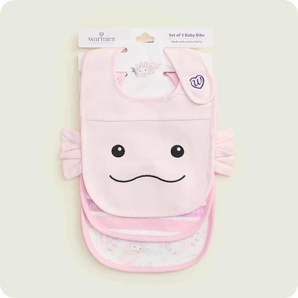Warmies Pink Axolotl Bib Set