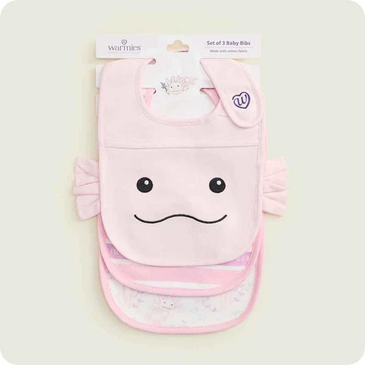 Warmies Pink Axolotl Bib Set