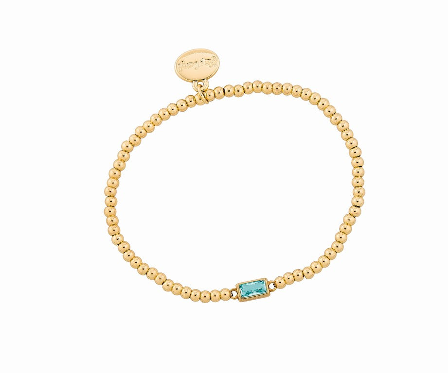 Gold Bead Water Resistant Birthstone Bracelet